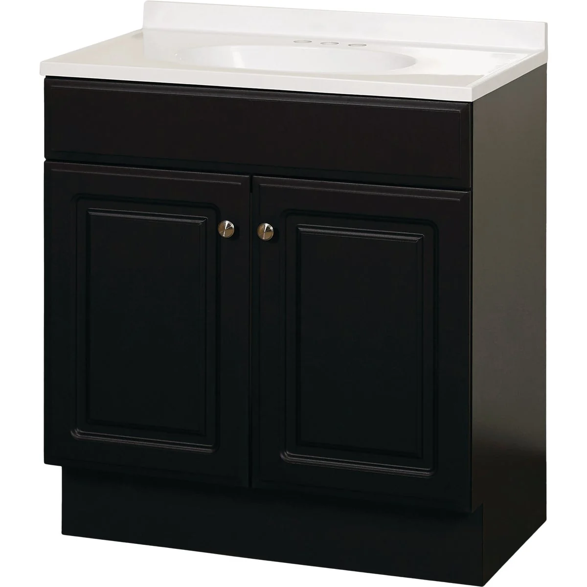 Expertly Made Zenith Zenna Home Espresso 30 In. W x 35 In. H x 18 In. D Vanity with White Cultured Marble Top Dependable