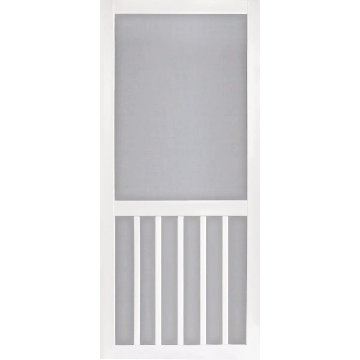High-Performance Screen Tight 5-Bar 32 In. W x 80 In. H x 1 In. Thick White Vinyl Screen Door Smooth