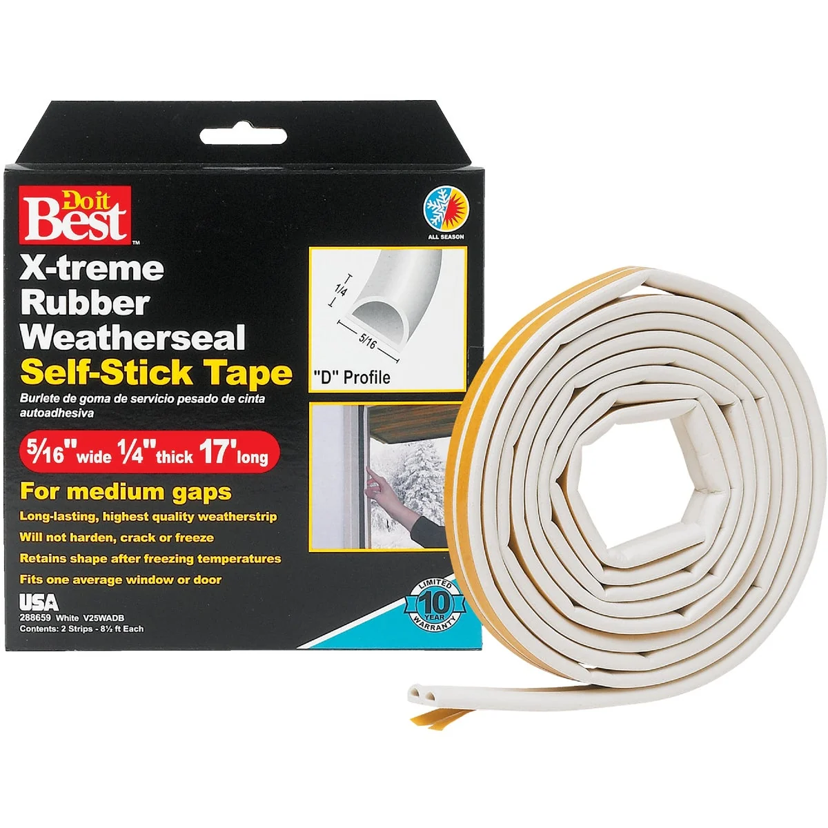 Refined Do it White 17′ 5 16 Rubber Weatherstrip Versatile
