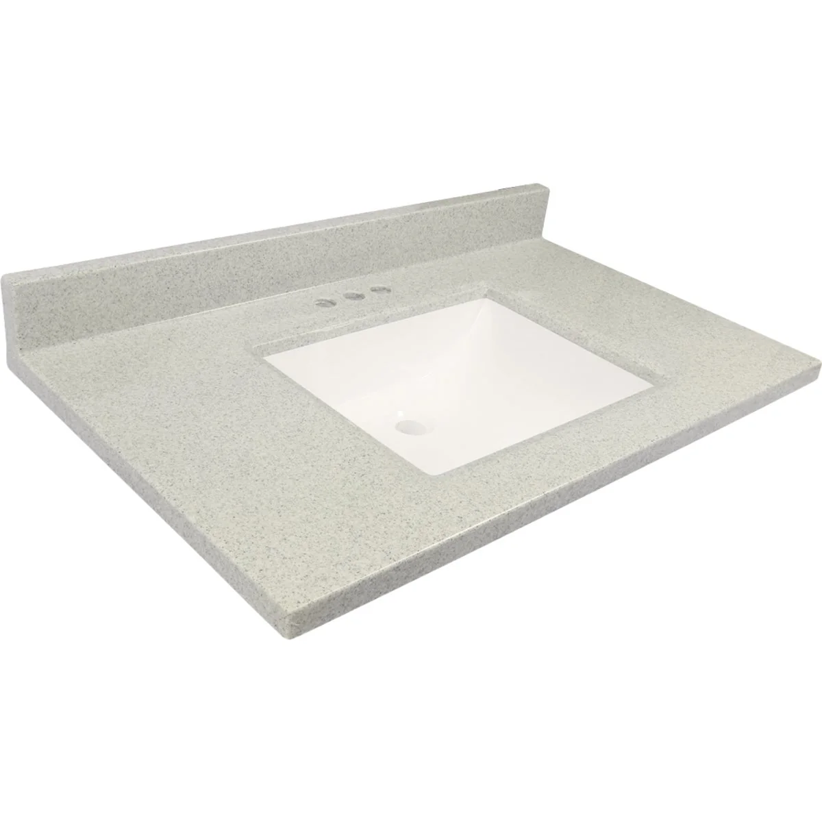 Carefully Designed Modular Vanity Tops 37 In. W x 22 In. D Pewter Cultured Marble Vanity Top with Rectangular Wave Bowl Safe