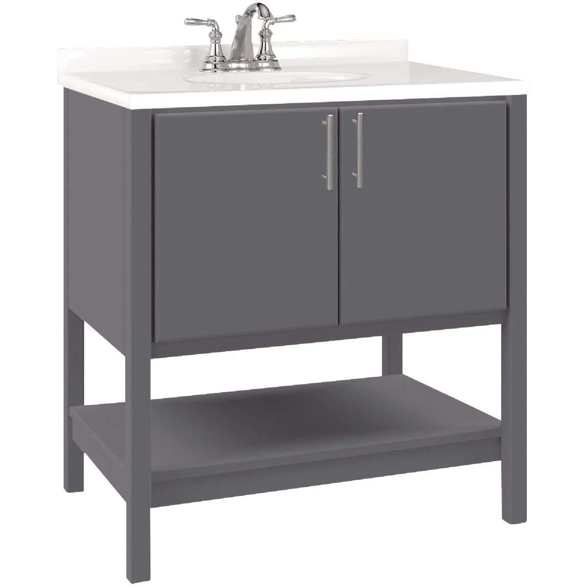 Professional Bertch Essence 30 In. W x 34-1 2 In. H x 21 In. D Graphite Furniture Style Vanity Base 2 Door Sustainable