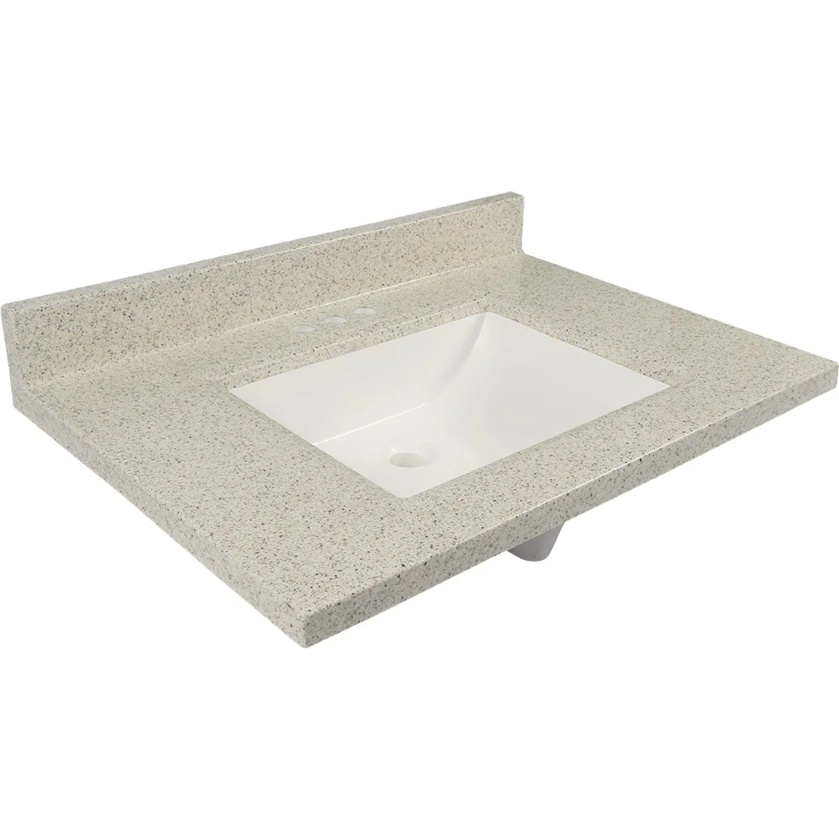 Powerful Modular Vanity Tops 31 In. W x 22 In. D Dune Cultured Marble Vanity Top with Rectangular Wave Bowl Flexible