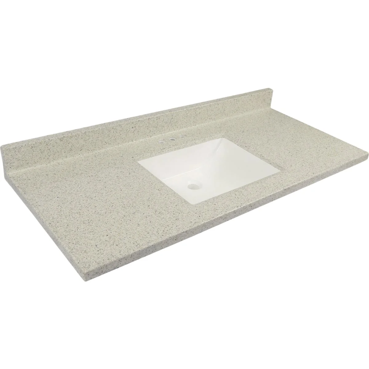 Safe Modular Vanity Tops 49 In. W x 22 In. D Dune Cultured Marble Vanity Top with Rectangular Wave Bowl High-End