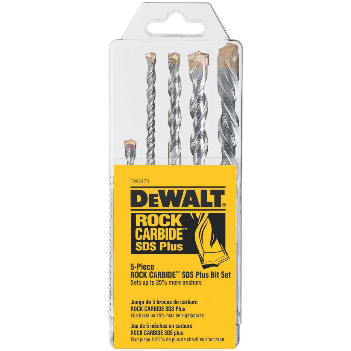 Specialty DeWalt SDS Plus Rotary Hammer Drill Bit Set 5-Pieces Artisan