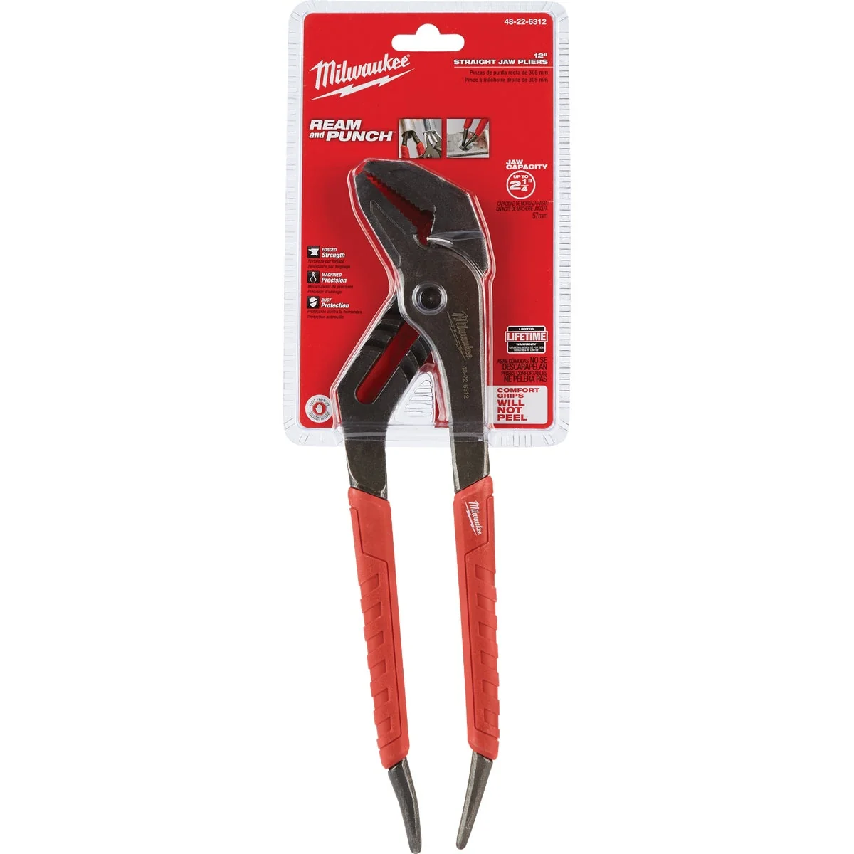 Efficient Milwaukee 12 In. Comfort Grip Straight Jaw Groove Joint Pliers Natural