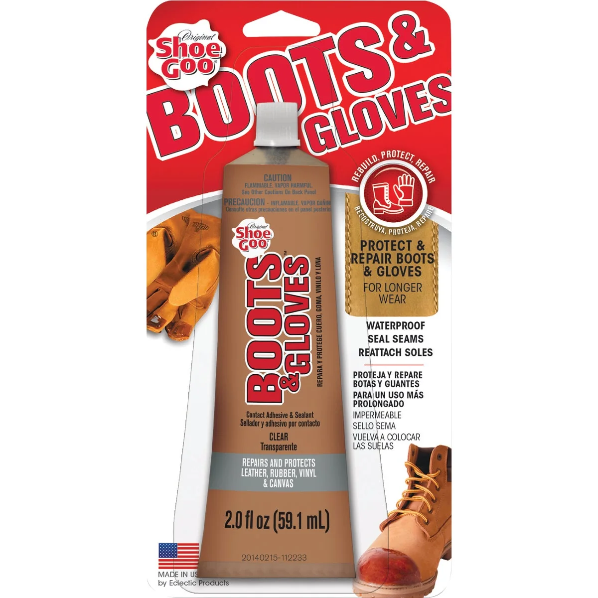 Traditional Shoe Goo 2 Oz. Boots Gloves Multi-Purpose Adhesive Lightweight