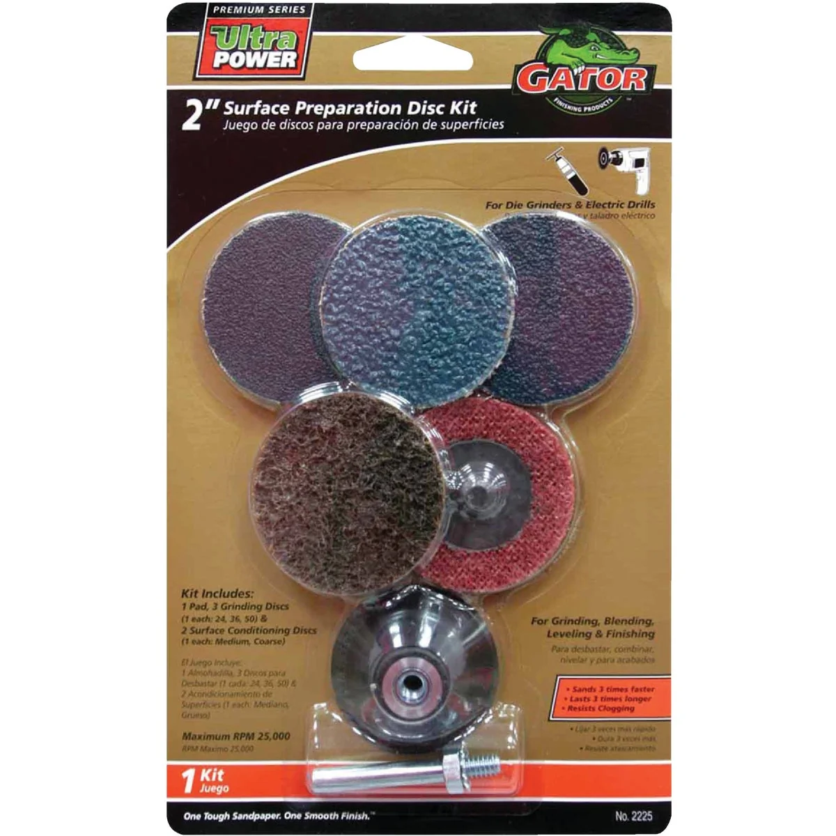 Natural Gator 2 In. Sanding Disc Kit 6-Pack Soft
