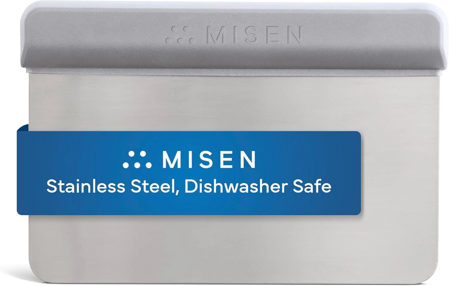 World-Class Misen Stainless Steel Bench Scraper – Versatile Food Scraper with Walnut Handle – I for Kitchen Pastry Dough – Durable Cutting Board Scraper Tool – Effortless Transfer into Pots Pans – Gray Original