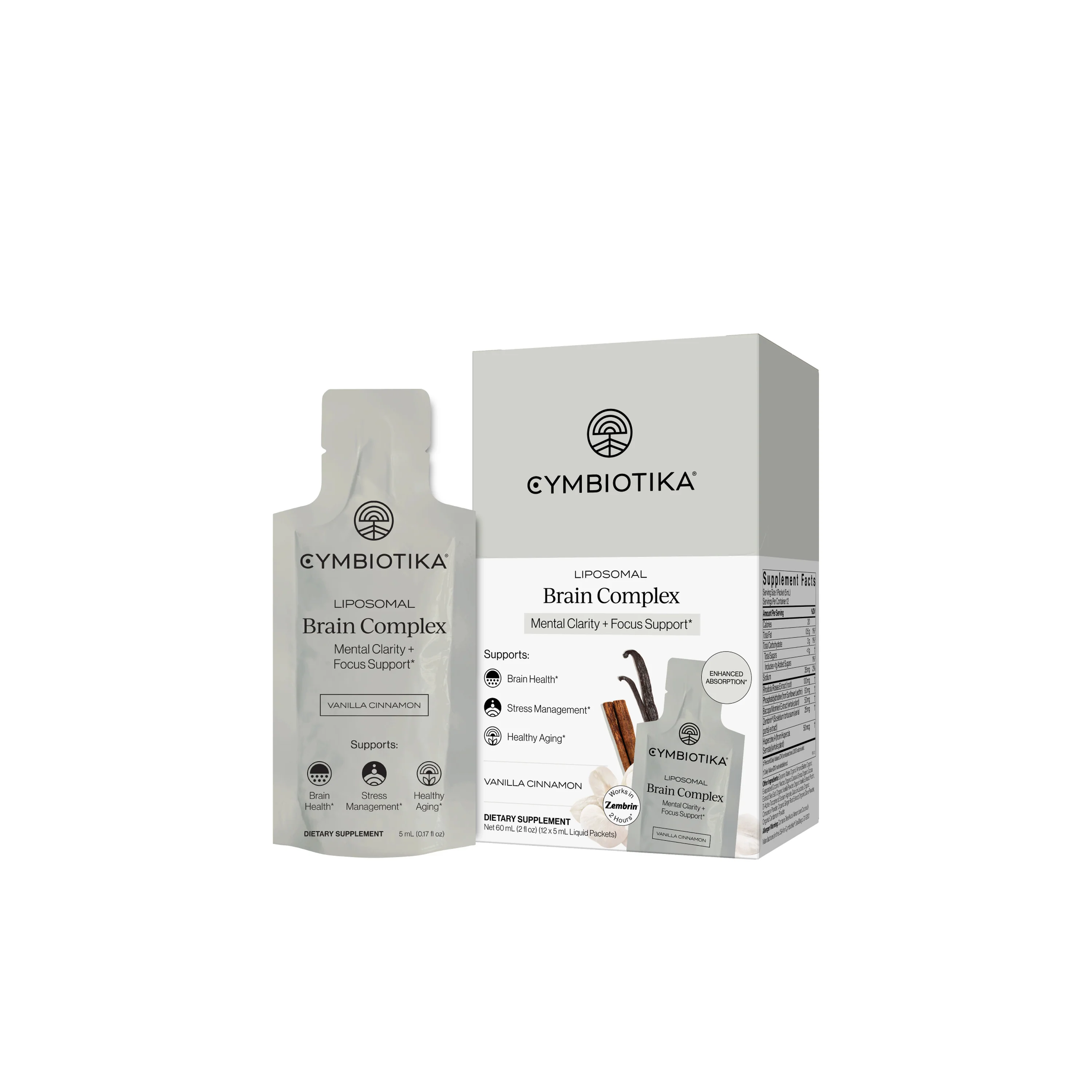 Genuine Cymbiotika Liposomal Brain Complex Packets – Mental Clarity Focus Support User-Friendly