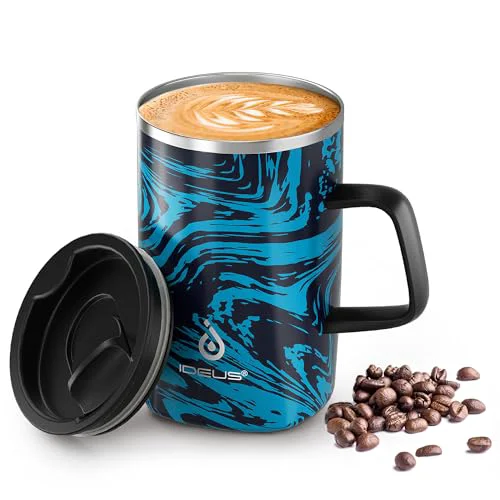 Flexible 16 oz Insulated Coffee Mug with Lid and Handle Modern