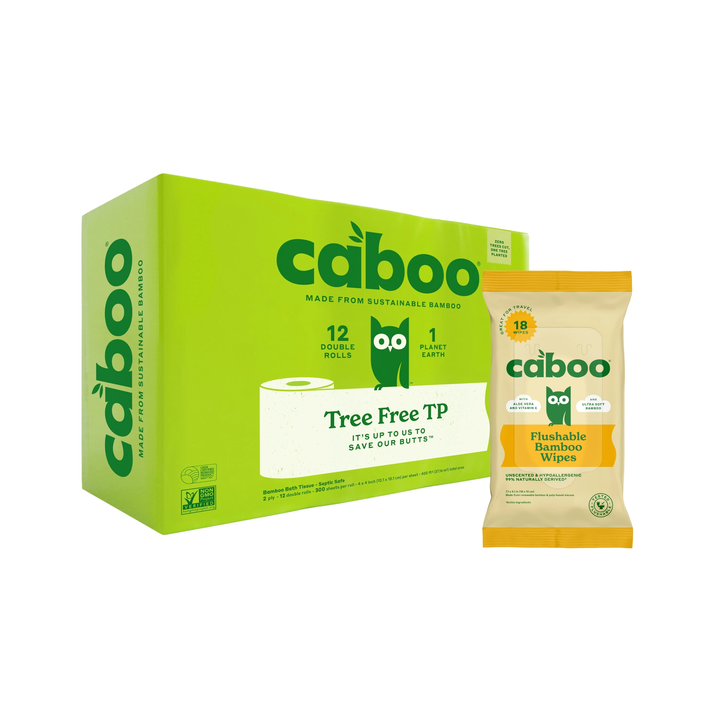 Eco-Friendly Caboo Buy 2-Ply Bath Tissue 12 Rolls Get Flushable Wipes Healthy