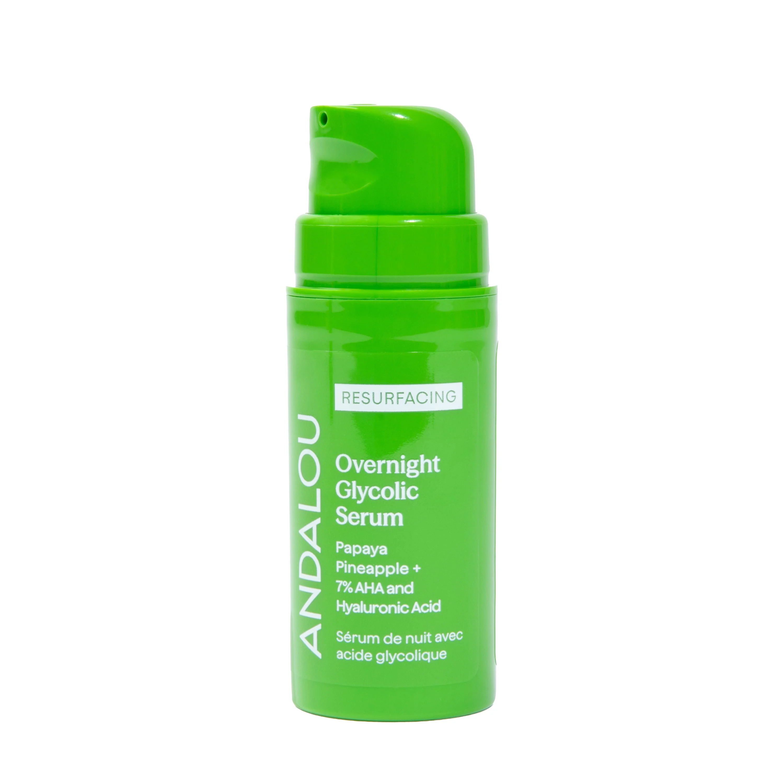 Expertly Made Andalou Naturals Resurfacing Overnight Glycolic Serum Recyclable