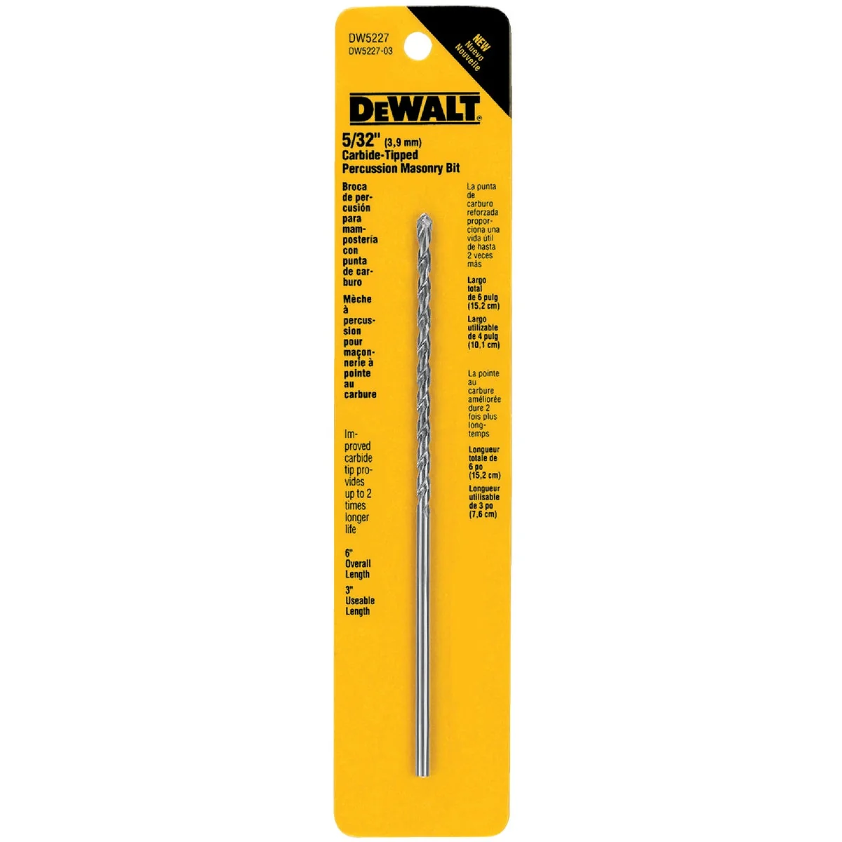 Eco-Friendly DeWalt 5 32 In. x 6 In. Masonry Drill Bit Green