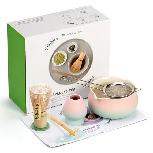 Safe Matcha Whisk Set with Ceramic Matcha Bowl Certified