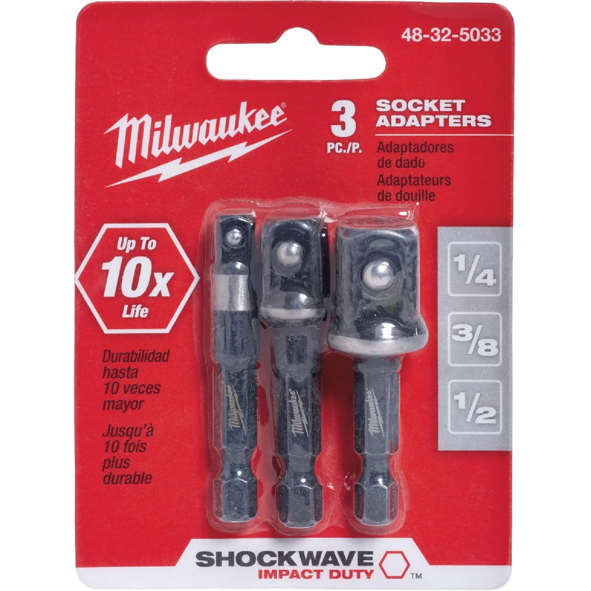 Quality Milwaukee Socket Adapter Set 3 Piece Breathable