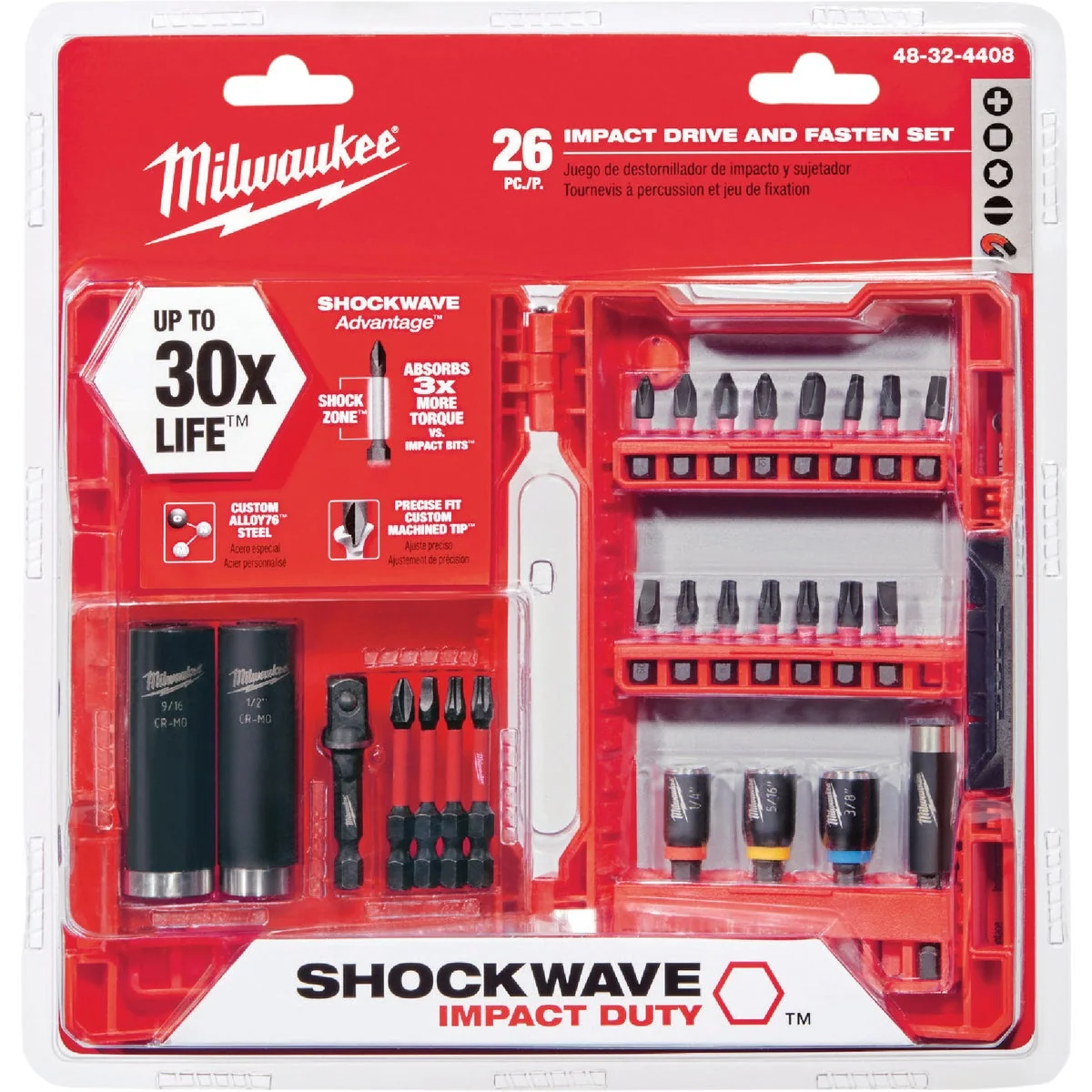 Expertly Made Milwaukee Shockwave Impact Screwdriver Bit Set 26-Piece Specialty