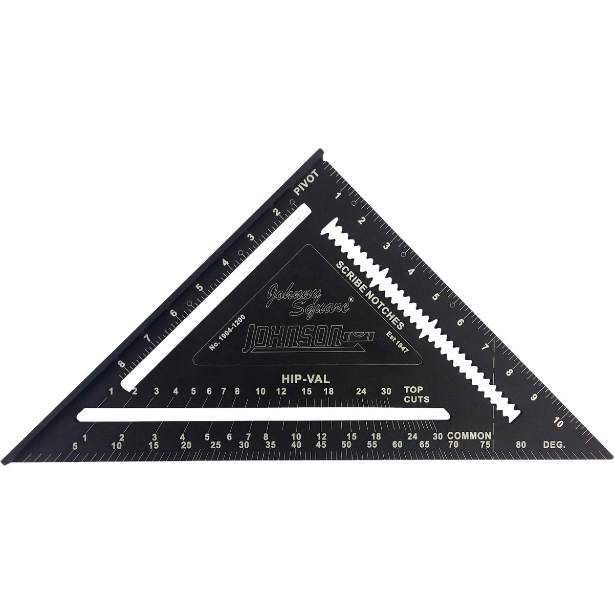 High-Performance Johnson Level Johnny Square 12 In. Aluminum Professional Easy-Read Rafter Square Versatile
