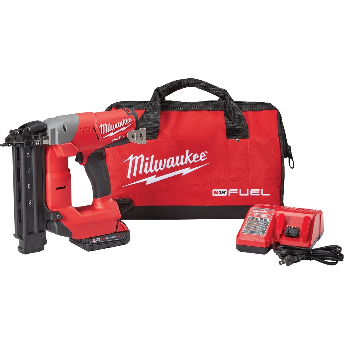 Fashionable Milwaukee M18 FUEL 18 Volt Lithium-Ion Brushless 18-Gauge 2-1 8 In. Cordless Brad Nailer Kit Classic