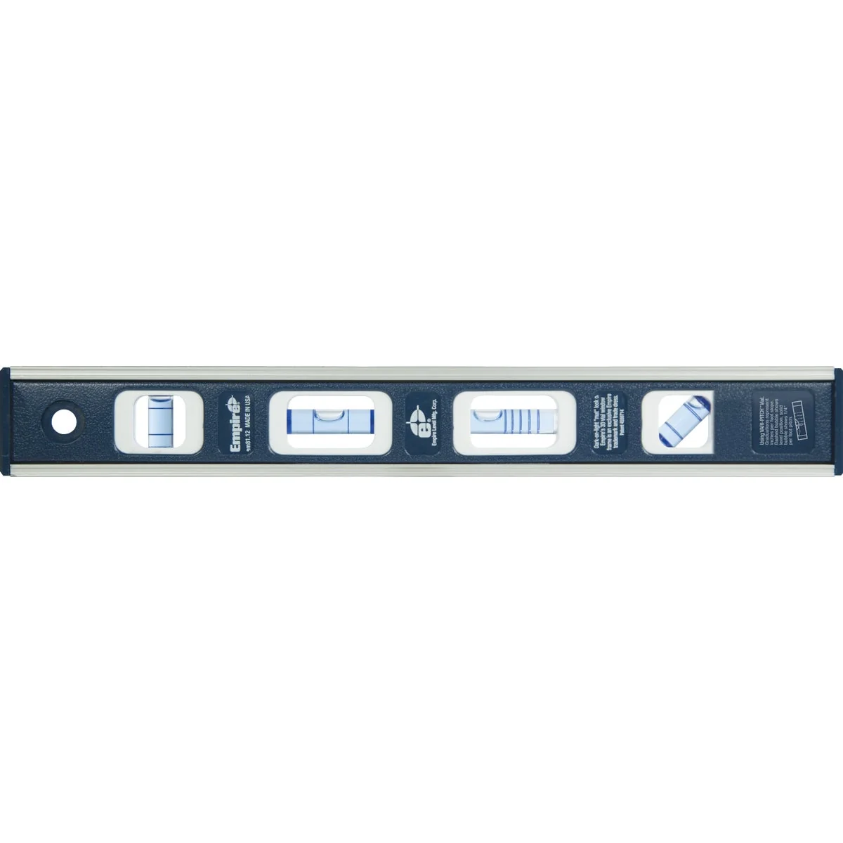 High-Quality Empire True Blue 12 In. Aluminum Magnetic Toolbox Torpedo Level Fine