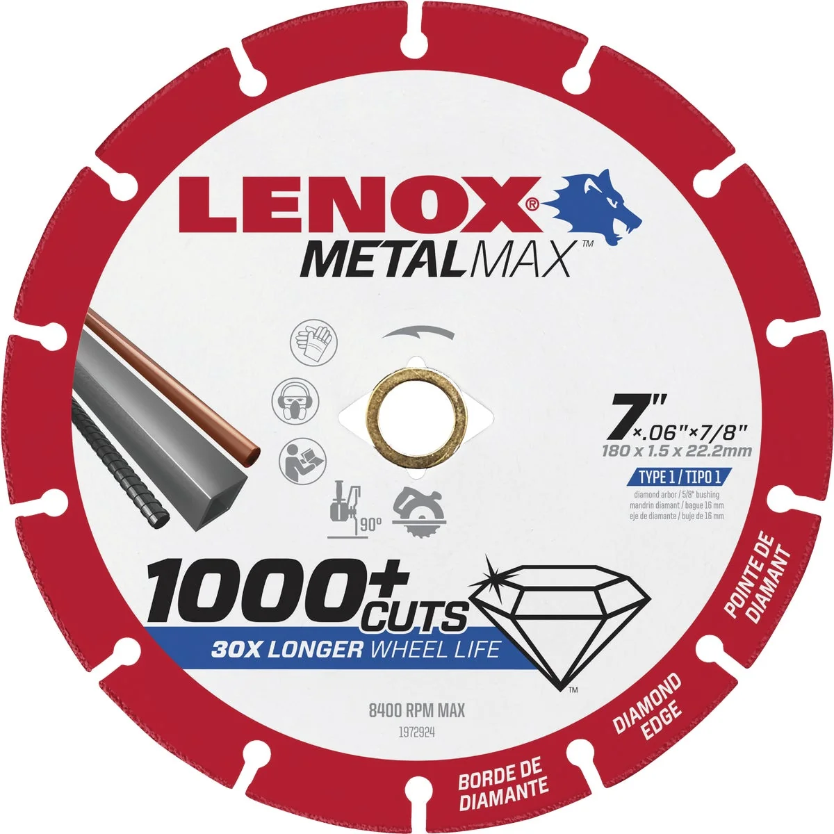 Eco-Friendly Lenox MetalMax 7 In. Segmented Rim Dry Cut Diamond Blade Contemporary