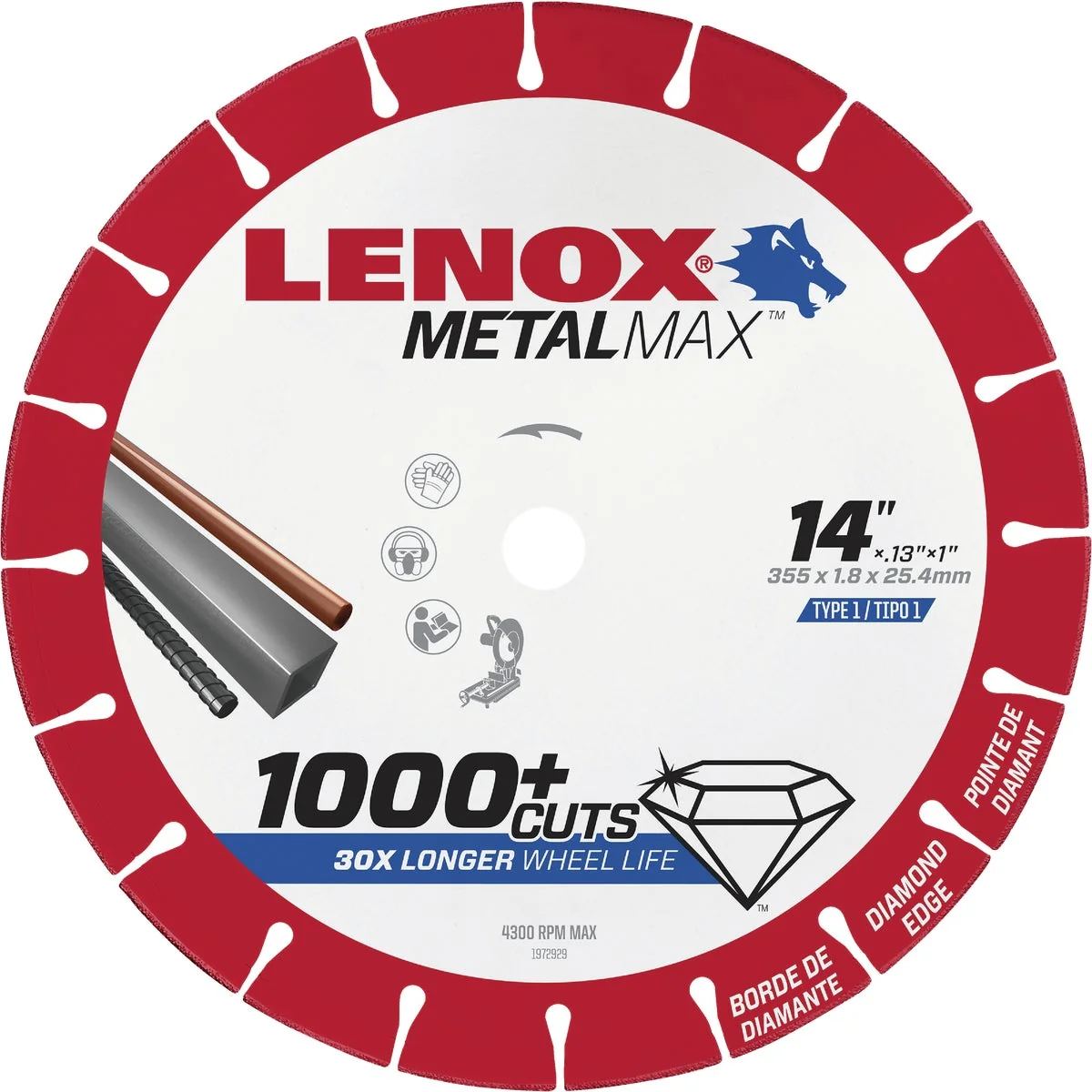 Sustainable Lenox MetalMax 14 In. Segmented Rim Dry Cut Diamond Blade Solid