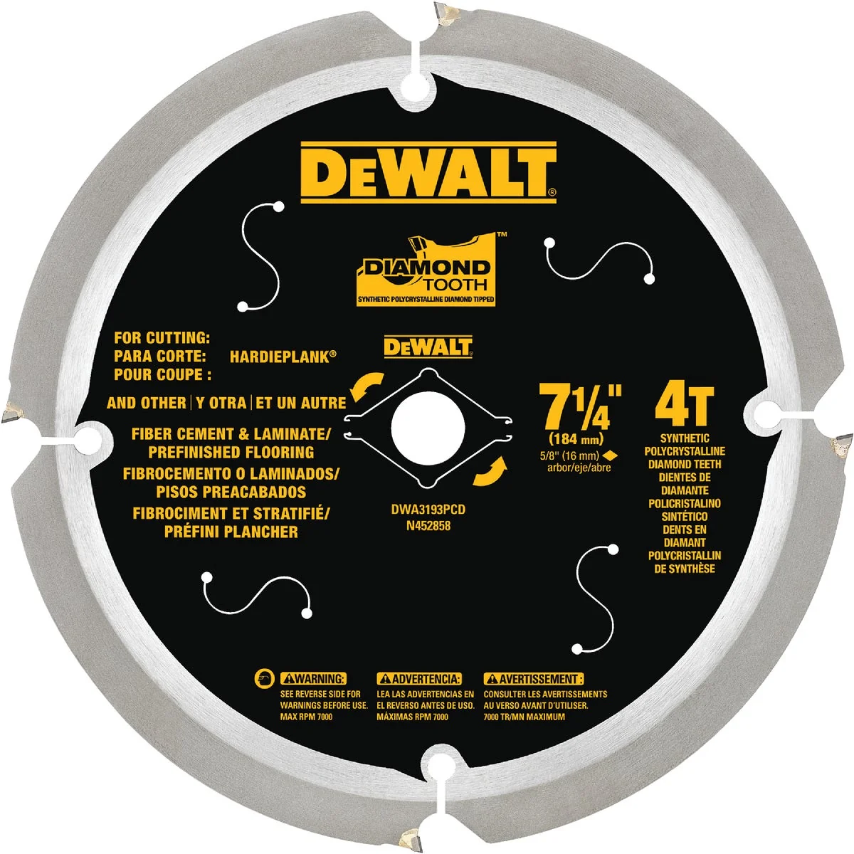 Effective DeWalt 7-1 4 In. HardiePlank PCD Circular Saw Blade Minimalist