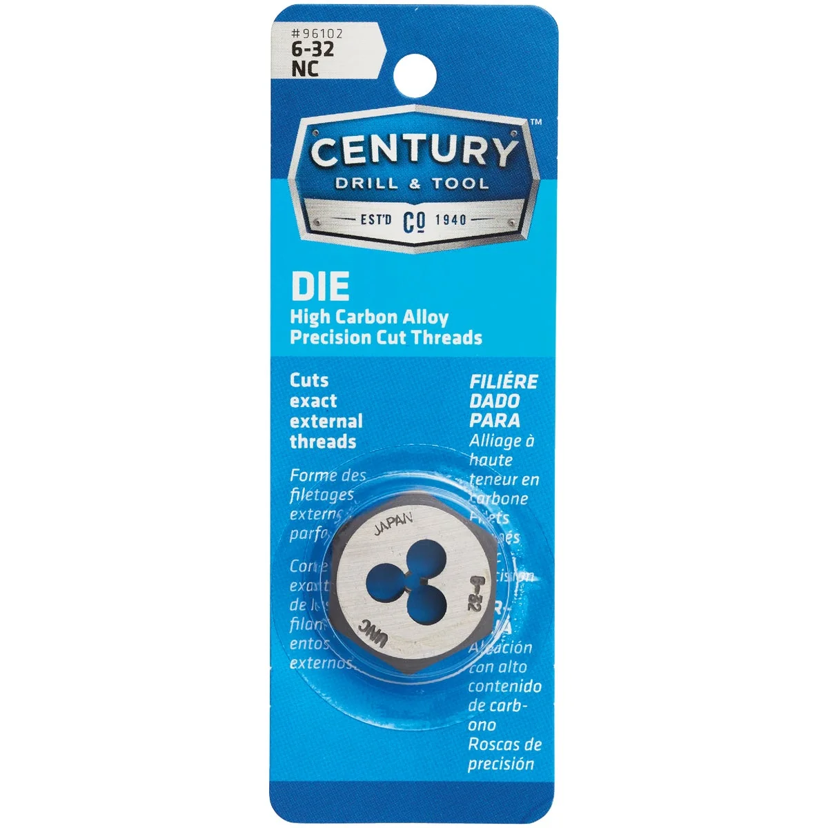Outstanding Century Drill Tool 6-32 National Coarse 1 In. Across Flats Fractional Hexagon Die Clean