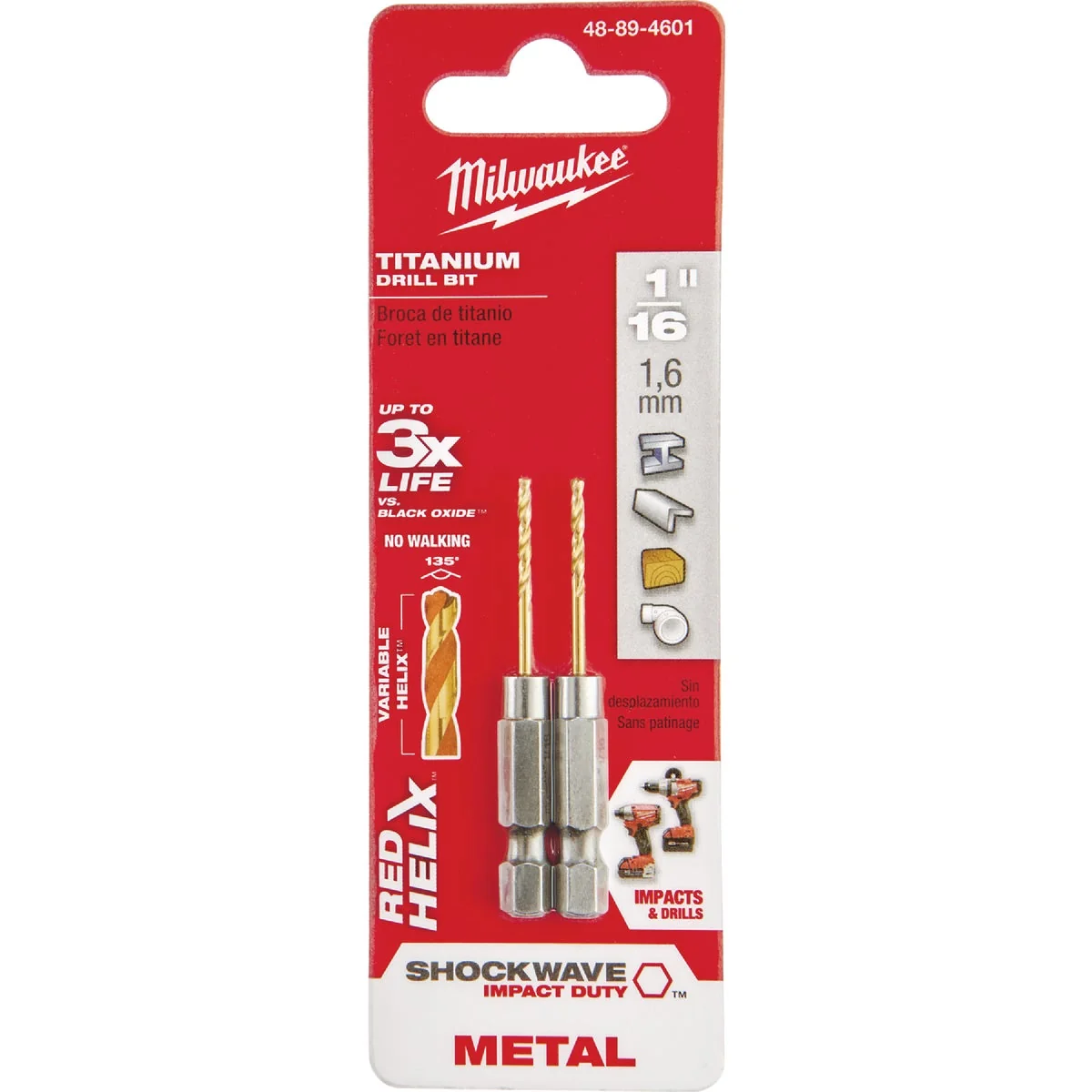 Secure Milwaukee Shockwave Impact Duty 1 16 In. Titanium Hex Shank Drill Bit Original Design