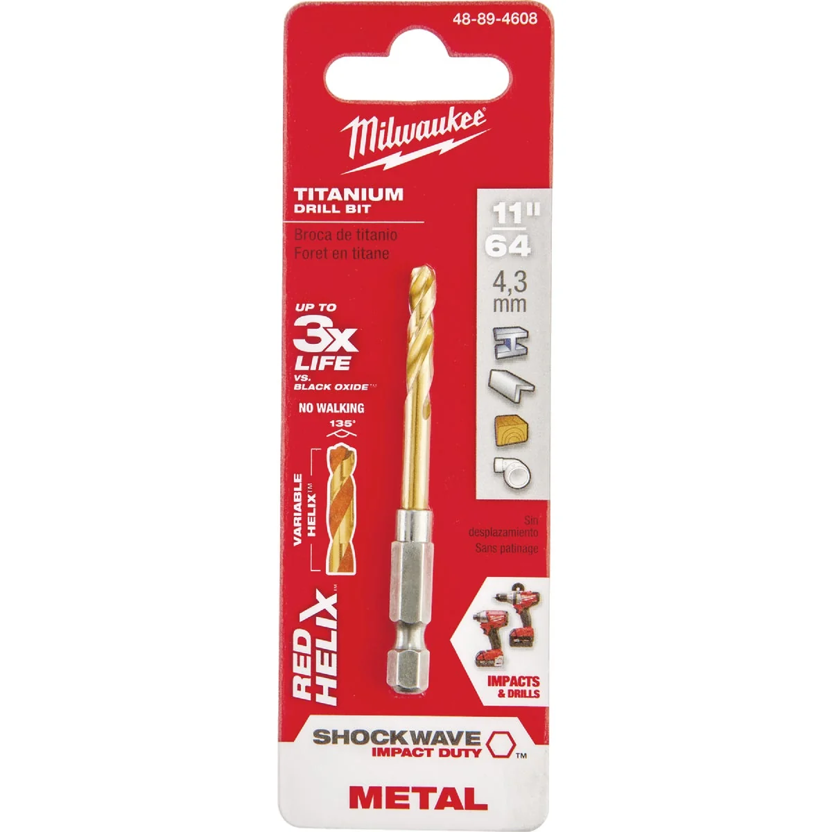 World-Class Milwaukee Shockwave Impact Duty 11 64 In. Titanium Hex Shank Drill Bit Exceptional
