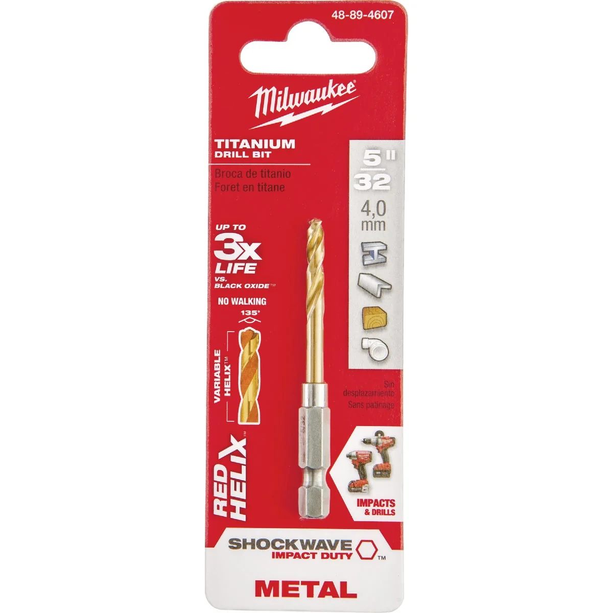 Reusable Milwaukee Shockwave Impact Duty 5 32 In. Titanium Hex Shank Drill Bit Smart