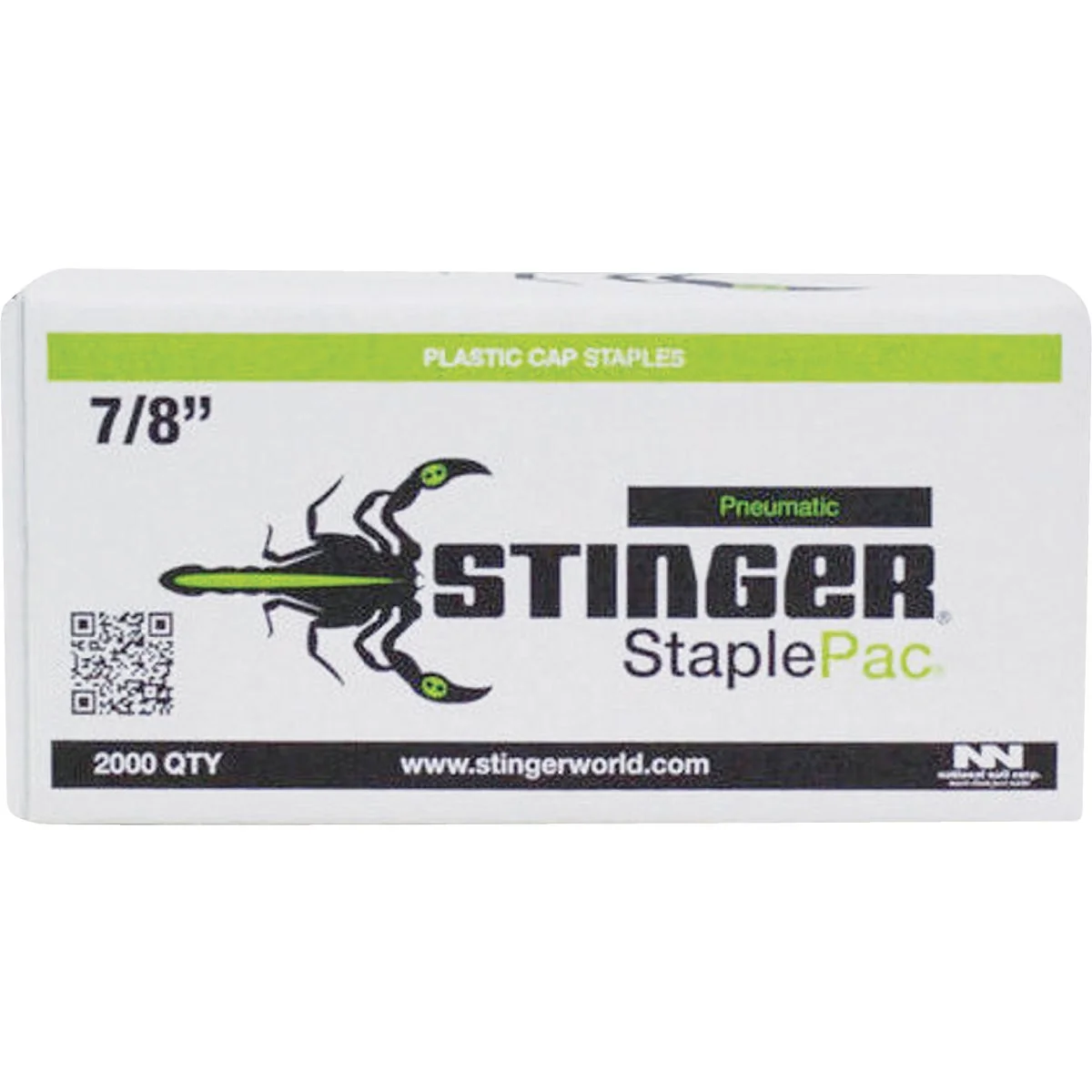 Genuine Stinger StaplePac 18-Gauge 3 8 In. x 7 8 In. Caps Staples 2000 Ct. Organic