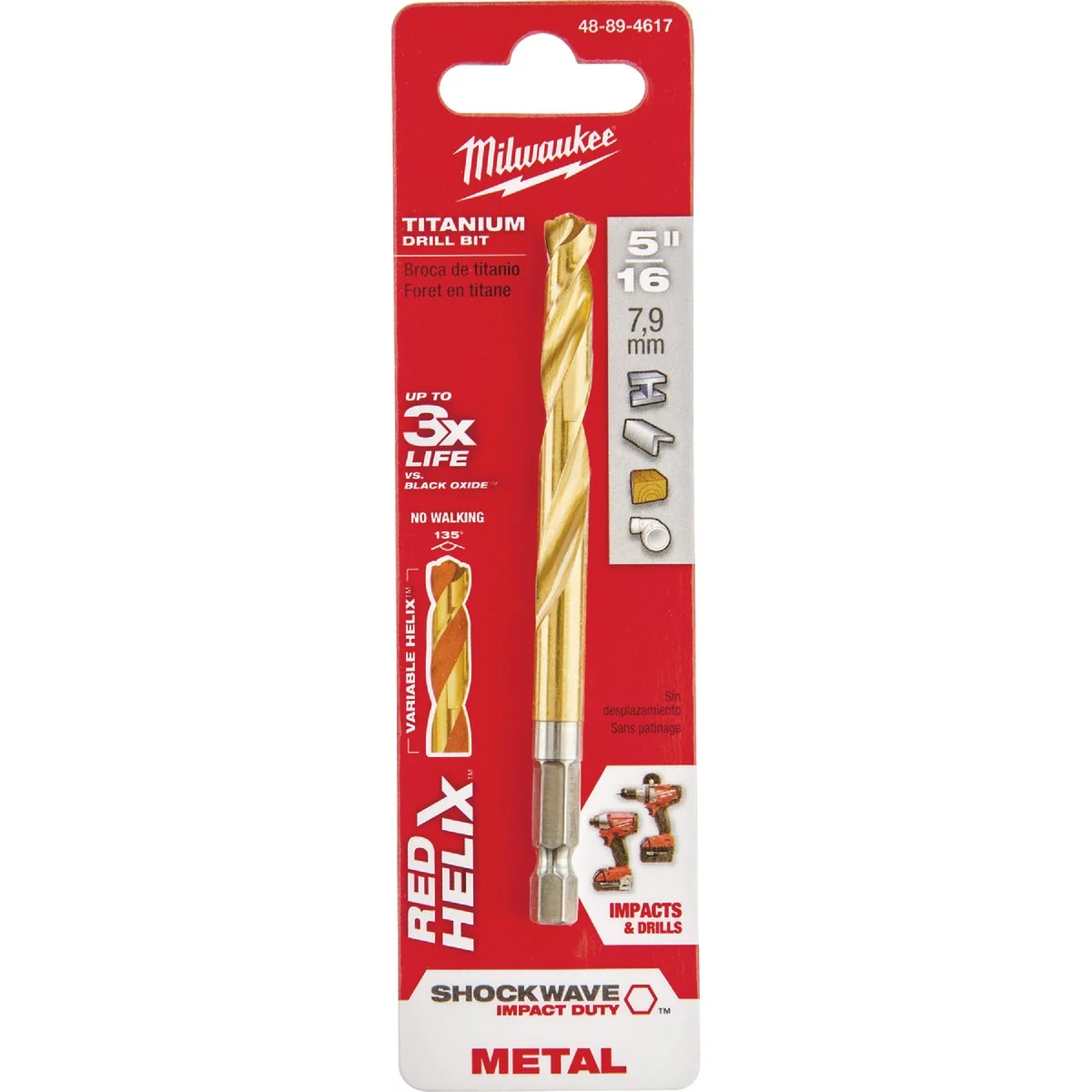Expertly Made Milwaukee Shockwave Impact Duty 5 16 In. Titanium Hex Shank Drill Bit Carefully Designed