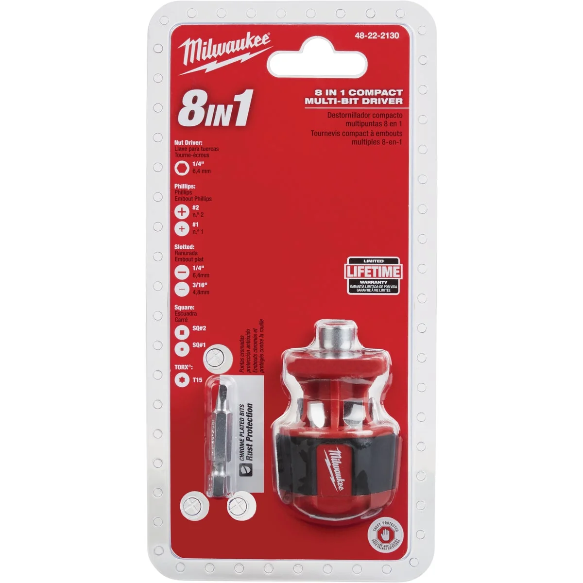 Enhanced Milwaukee 8-in-1 Compact Multi-Bit Screwdriver Elegant
