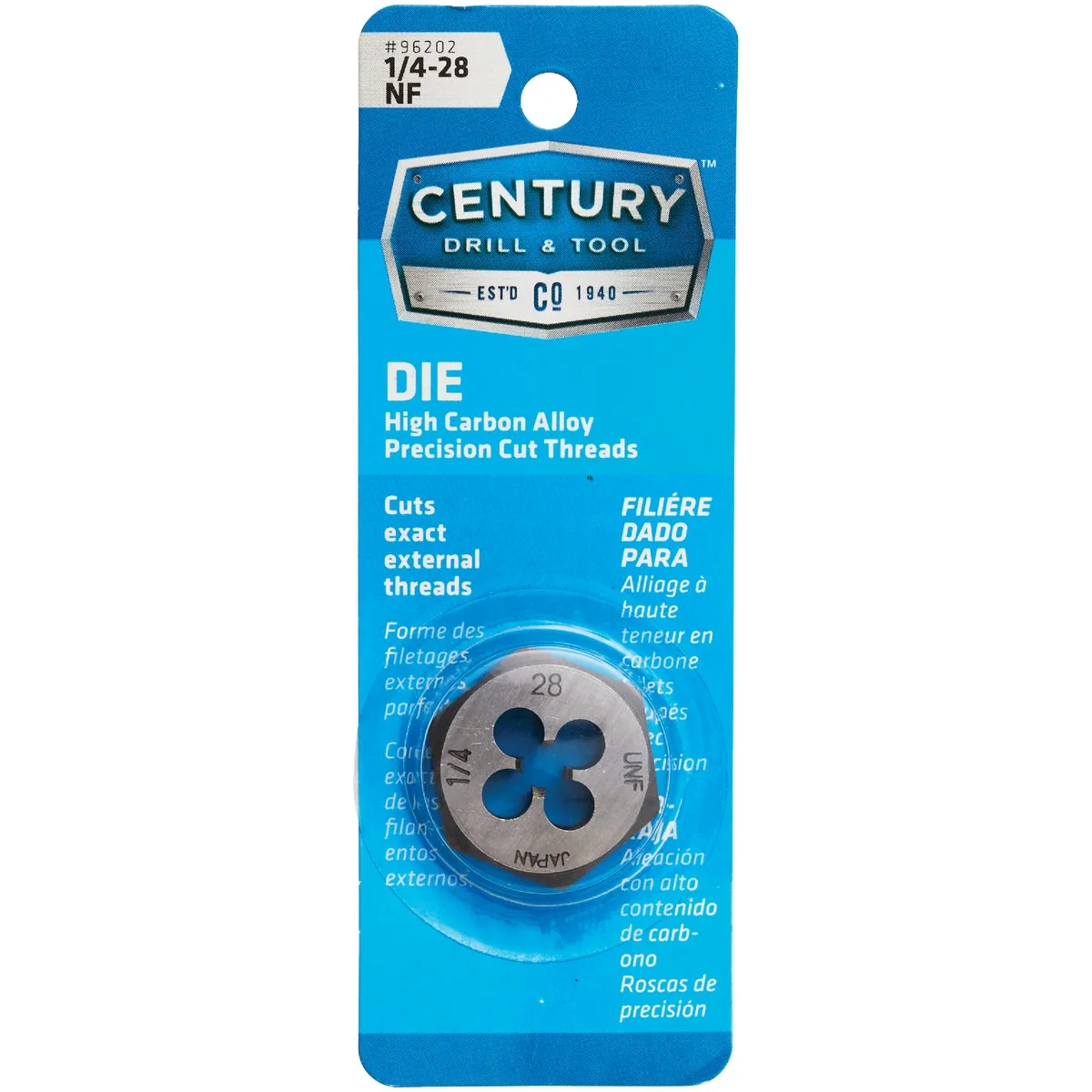 World-Class Century Drill Tool 1 4-28 National Fine 1 In. Across Flats Fractional Hexagon Die Certified
