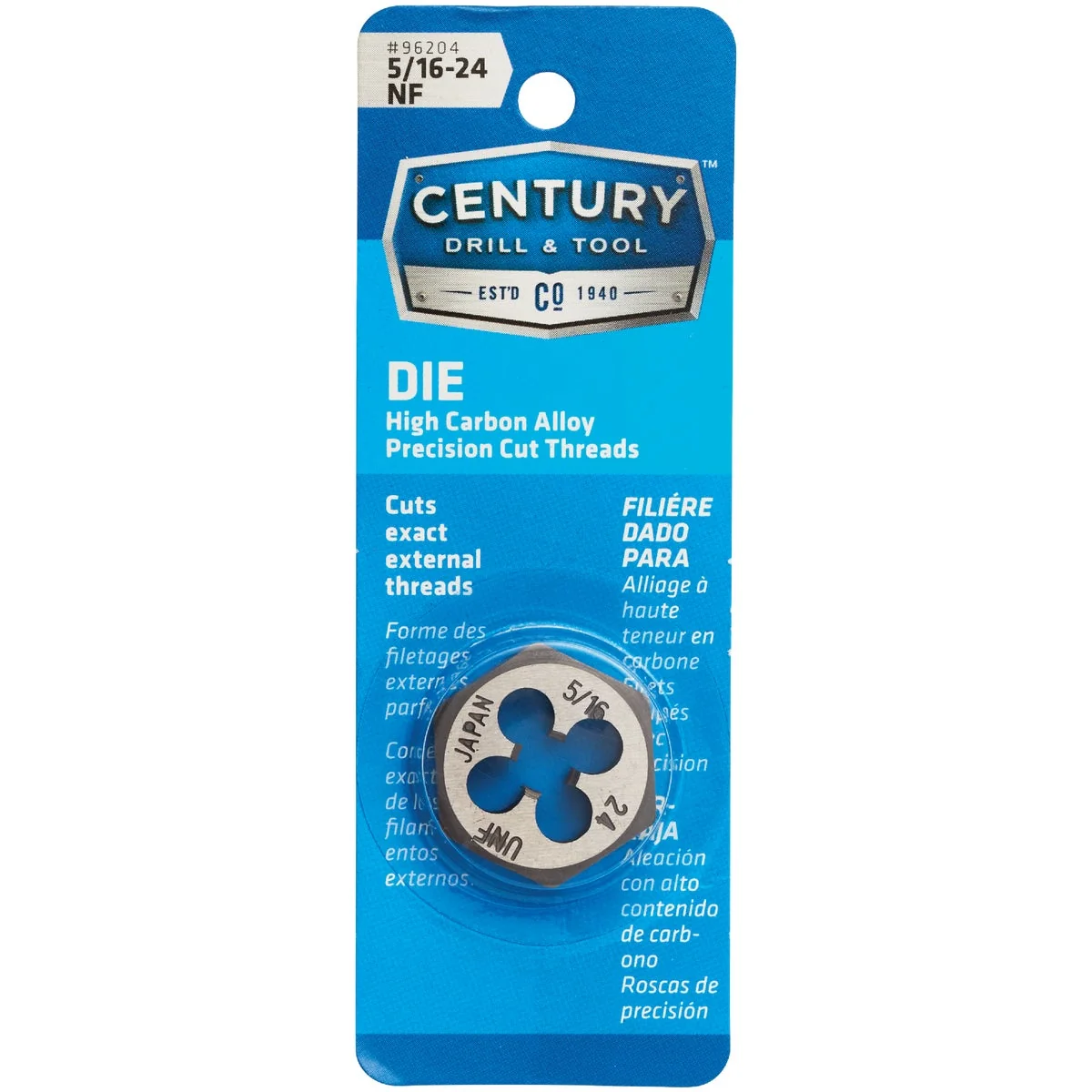 Outstanding Century Drill Tool 5 16-24 National Fine 1 In. Across Flats Fractional Hexagon Die Dependable