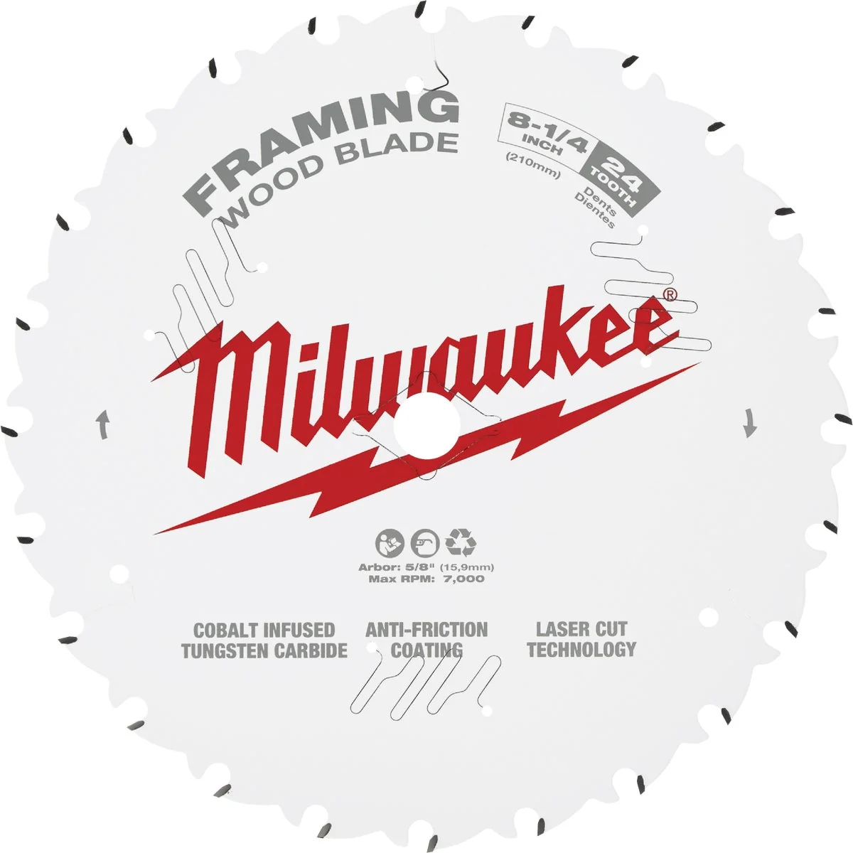 Top-Quality Milwaukee 8-1 4 In. 24-Tooth Framing Circular Saw Blade Healthy