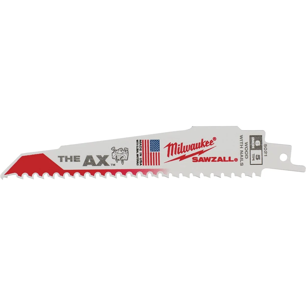 Modern Milwaukee Sawzall THE AX 6 In. 5 TPI Wood w Nails Demolition Reciprocating Saw Blade 25-Pack Certified