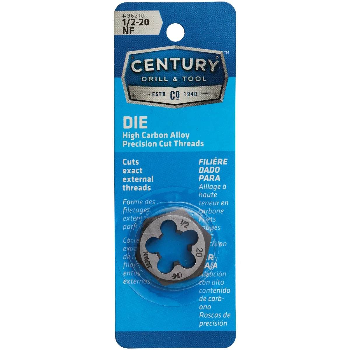 Original Century Drill Tool 1 2-20 National Fine 1 In. Across Flats Fractional Hexagon Die Relaxed