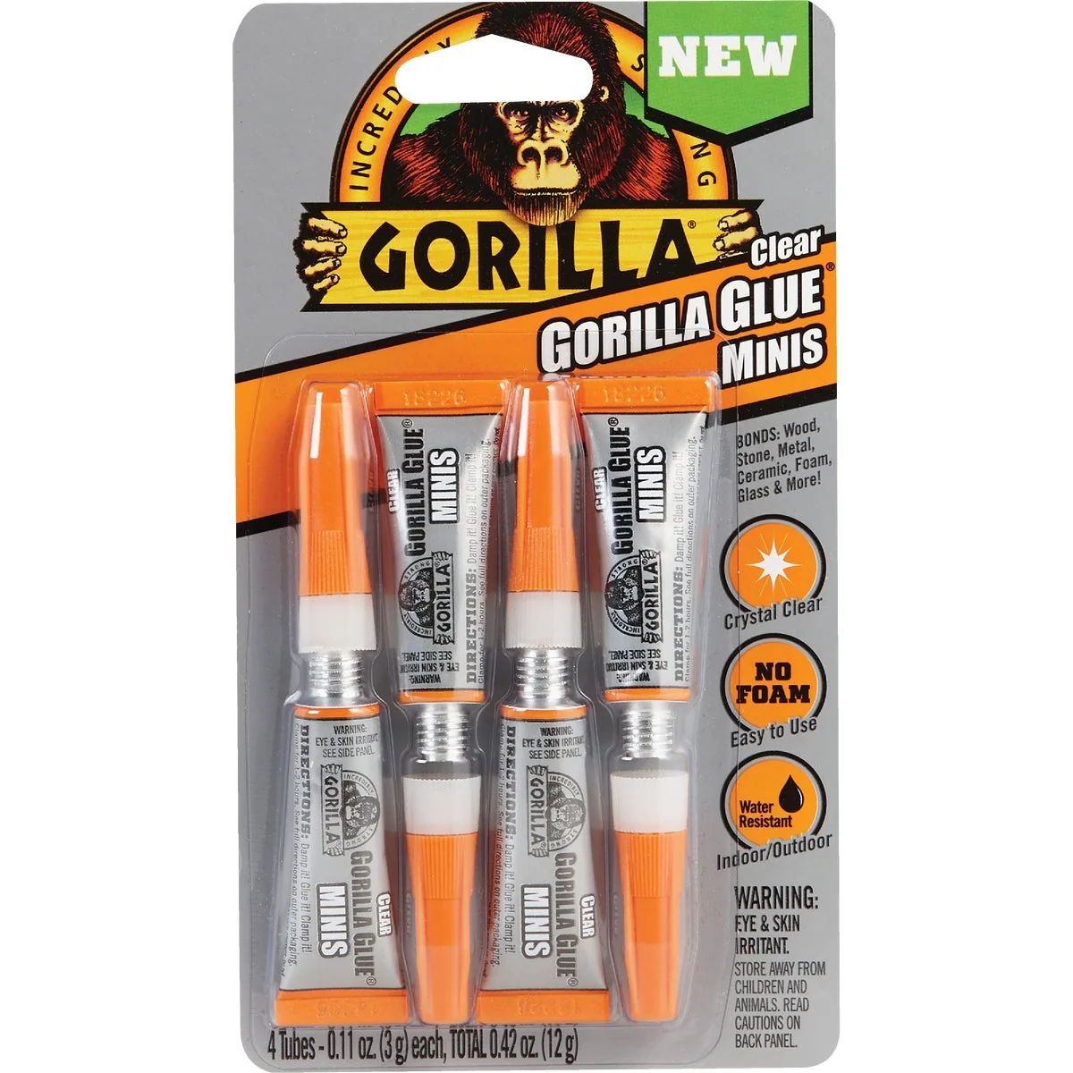 Elegant Gorilla 0.42 Oz. Clear Mini All-Purpose Glue 4-Pack Premium