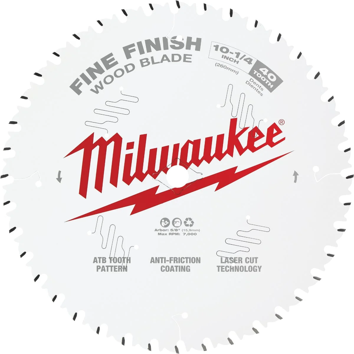 Quality Milwaukee 10-1 4 In. 40-Tooth Fine Finish Circular Saw Blade Breathable