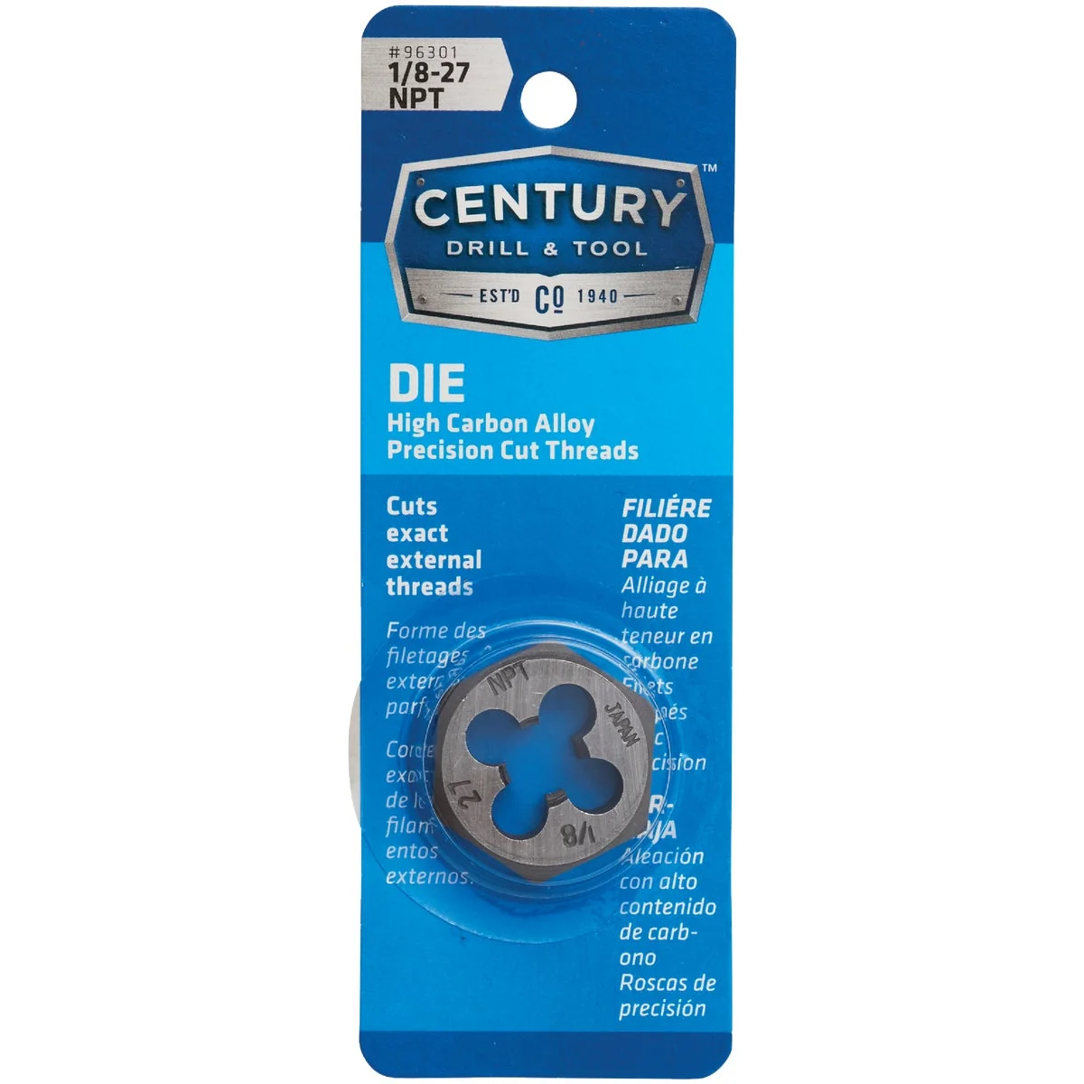 Fine Crafted Century Drill Tool 1 8-27 NPT 1 Across Flats Hexagon Pipe Die Responsible