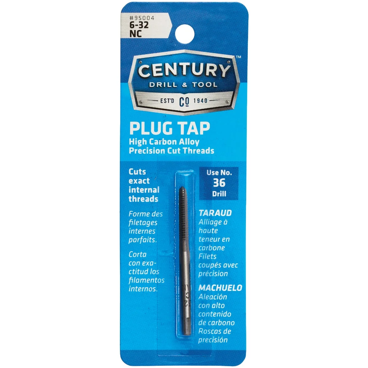 Innovative Century Drill Tool 6-32 Carbon Steel National Coarse Tap-Plug Enhanced