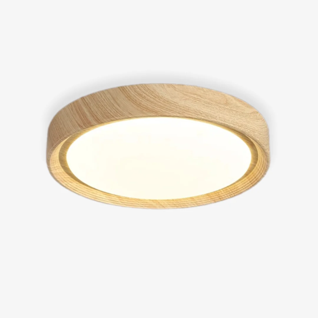 Fast Plafondlamp in de vorm van een houten imitatieschijf Reusable