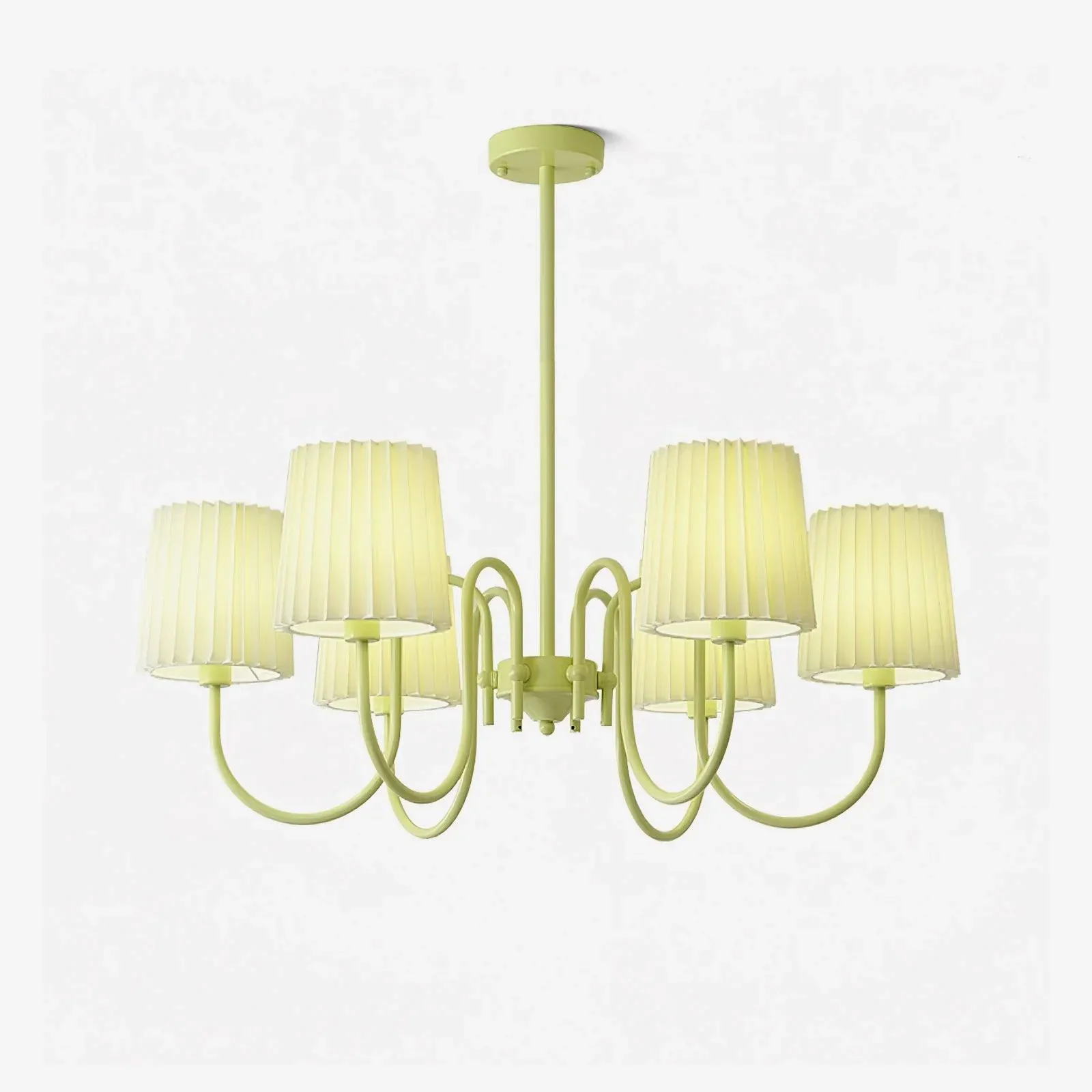 Top-Quality Matcha-kroonluchter van geplooide stof Lightweight