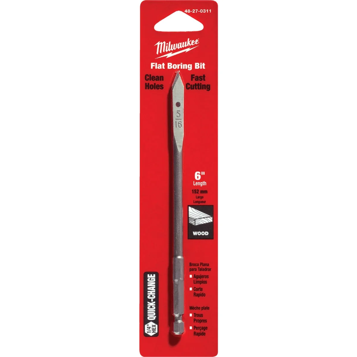 World-Class Milwaukee 5 16 In. x 6 In. Spade Bit Refined