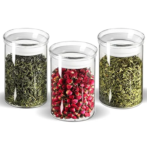 Lightweight 15oz Airtight Glass Jars Set of 3 Safe