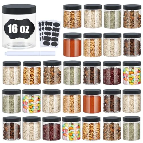 Superior Plastic Jars with Lids 16 Count Next-Generation