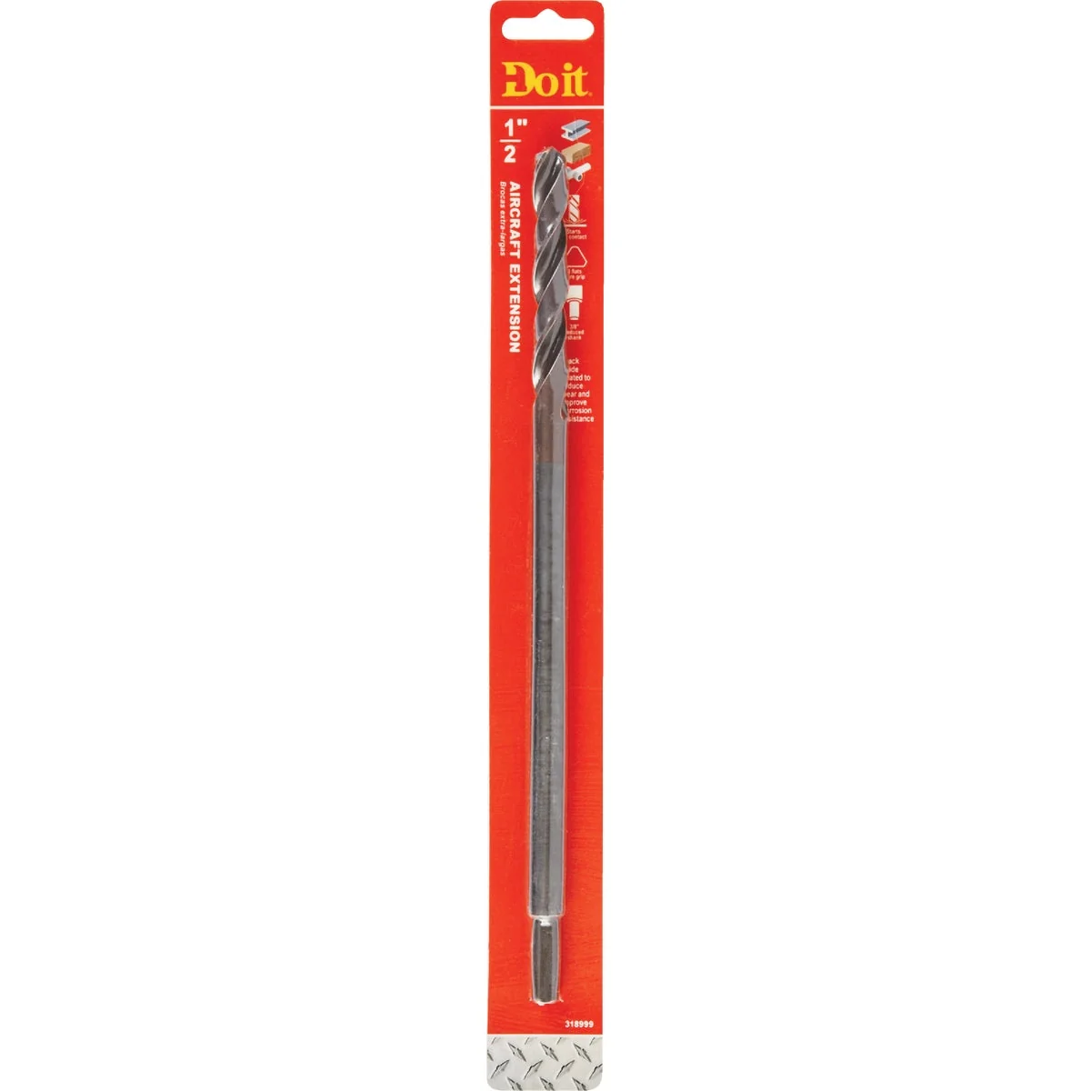 Original Design Do it 1 2 In. x 12 In. Black Oxide Extended Length Drill Bit Enhanced