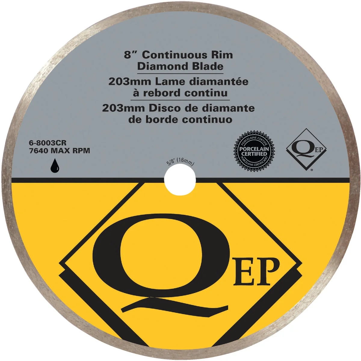 Smart QEP 8 In. Continuous Rim Wet Cut Diamond Blade Superior