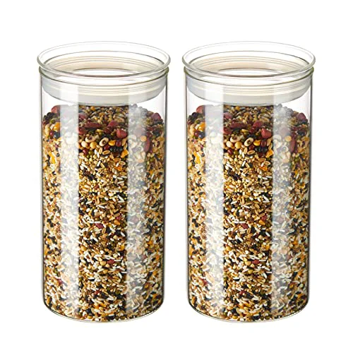Solid 74oz Glass Canisters with Airtight Lid 2 Count Fine Crafted
